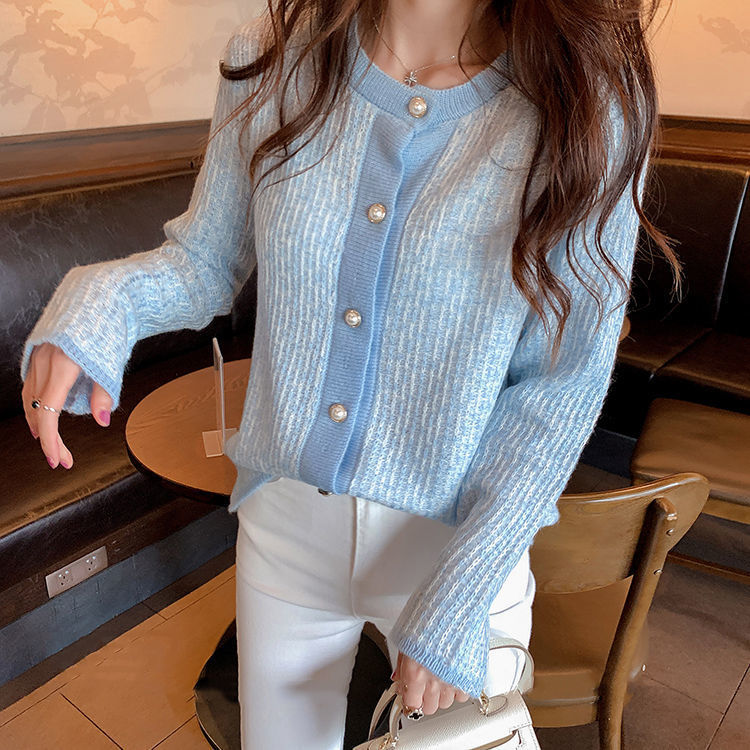 Small Fragrance Knit Cardigan Spring And Summer New Style Loose Cropped Top Coat