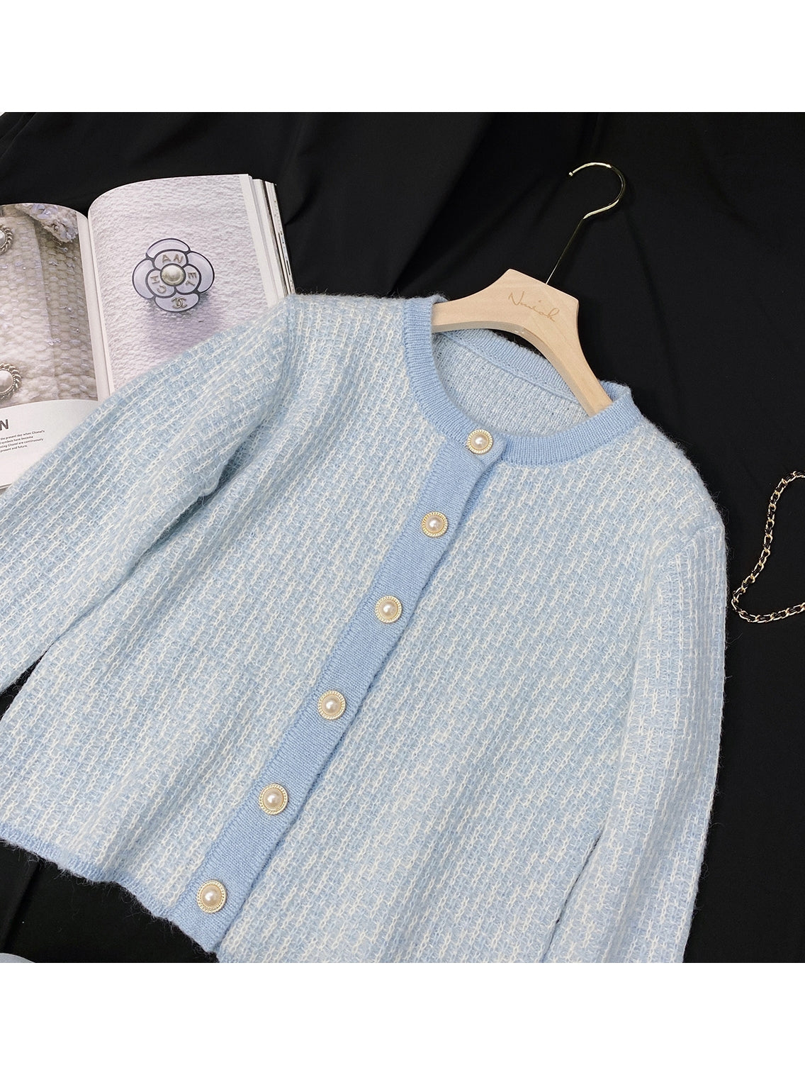 Small Fragrance Knit Cardigan Spring And Summer New Style Loose Cropped Top Coat